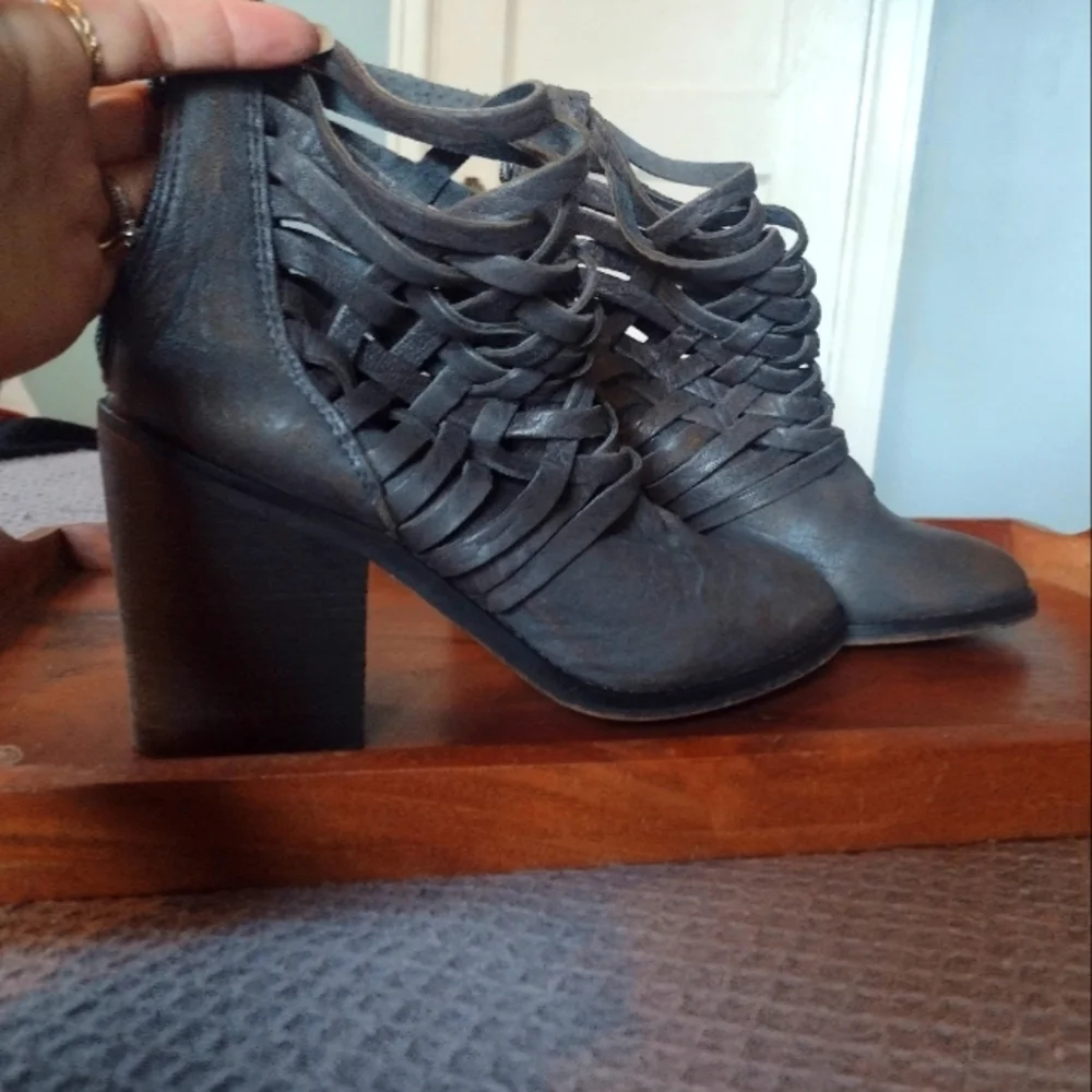 Free People Carrera Woven Leather Ankle Boots - Picture 4 of 11